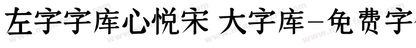 左字字库心悦宋 大字库字体转换